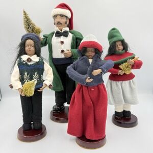 Set‎ 4 Vintage Christmas Carolers Figurines African American Holiday Decor READ